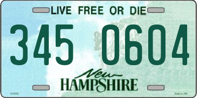 NH license plate 3450604