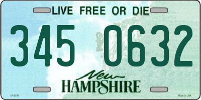 NH license plate 3450632