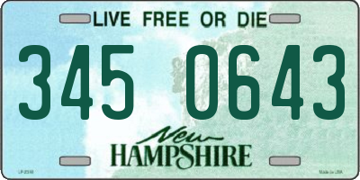 NH license plate 3450643