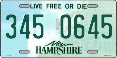 NH license plate 3450645