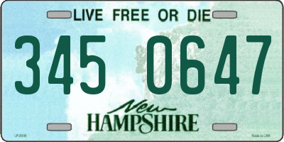 NH license plate 3450647