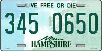 NH license plate 3450650