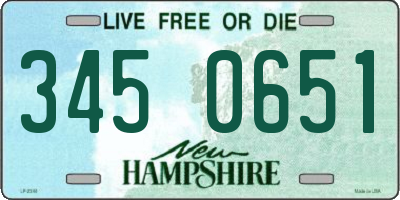 NH license plate 3450651