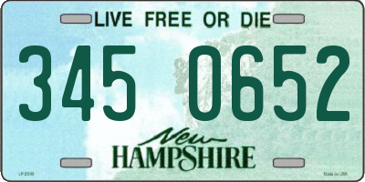 NH license plate 3450652