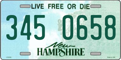 NH license plate 3450658