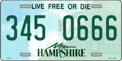 NH license plate 3450666