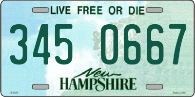 NH license plate 3450667