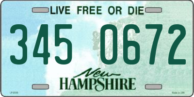 NH license plate 3450672