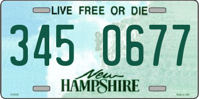 NH license plate 3450677