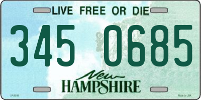 NH license plate 3450685