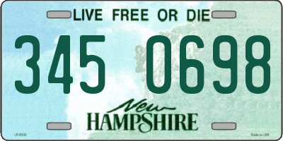 NH license plate 3450698