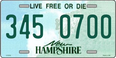 NH license plate 3450700