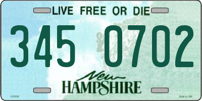 NH license plate 3450702