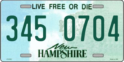 NH license plate 3450704