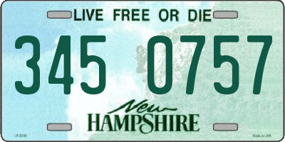 NH license plate 3450757