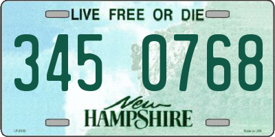NH license plate 3450768