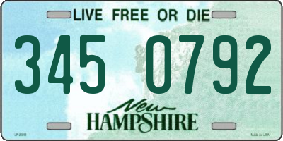 NH license plate 3450792