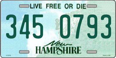 NH license plate 3450793