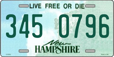 NH license plate 3450796