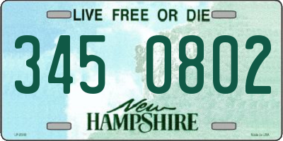 NH license plate 3450802