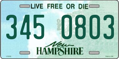NH license plate 3450803