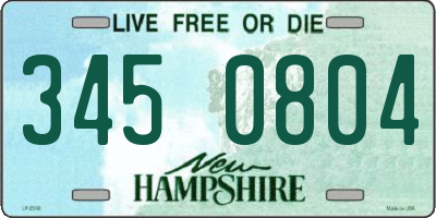 NH license plate 3450804