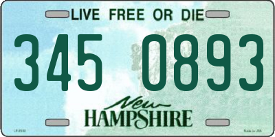 NH license plate 3450893