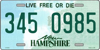NH license plate 3450985