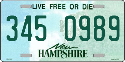 NH license plate 3450989