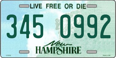 NH license plate 3450992
