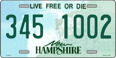 NH license plate 3451002