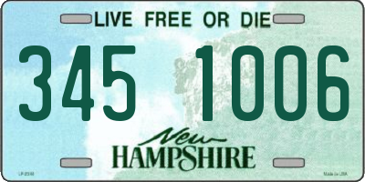 NH license plate 3451006