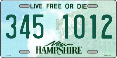 NH license plate 3451012
