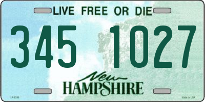 NH license plate 3451027