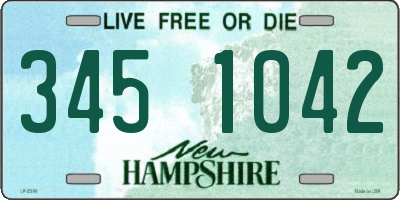 NH license plate 3451042