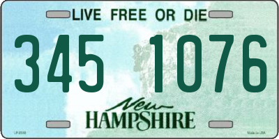 NH license plate 3451076