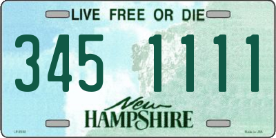 NH license plate 3451111