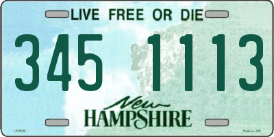 NH license plate 3451113