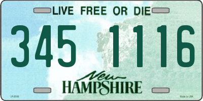NH license plate 3451116