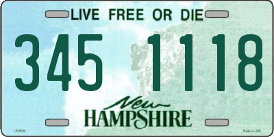 NH license plate 3451118