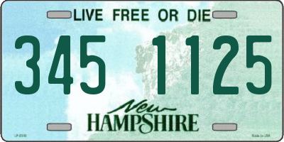NH license plate 3451125