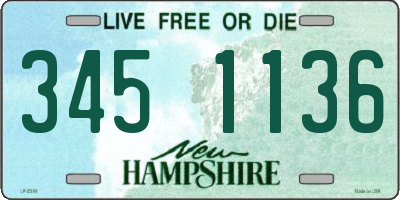 NH license plate 3451136