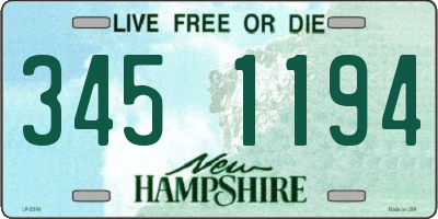 NH license plate 3451194