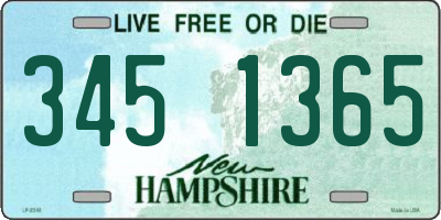 NH license plate 3451365
