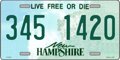 NH license plate 3451420