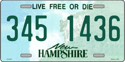 NH license plate 3451436