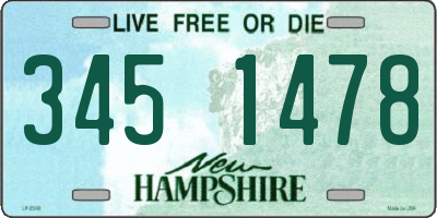 NH license plate 3451478