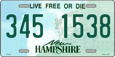 NH license plate 3451538