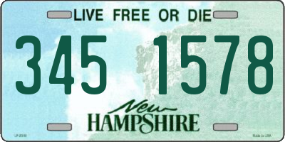 NH license plate 3451578