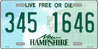 NH license plate 3451646
